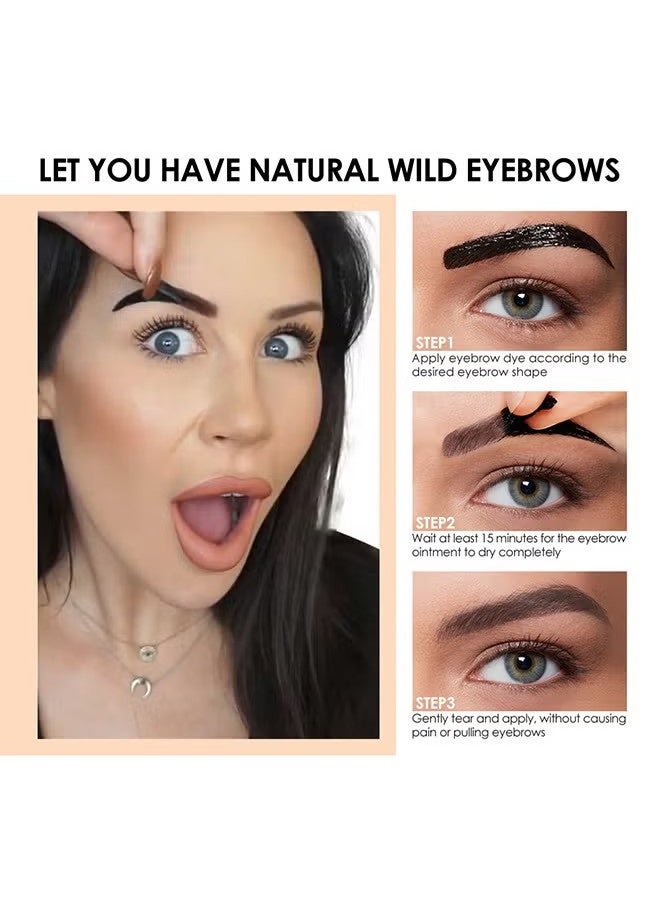 مينيستار حواء الحواجب بالوشم، صبغة قابلة للتقشير طويلة الأمد وسهلة الاستخدام لمدة 3 أيام، جل حواجب بالوشم غني بالغذاء الملكي والألوة فيرا، مقاوم للماء وللطمس، صبغة قابلة للتقشير باللون البني الرمادي - Image 4