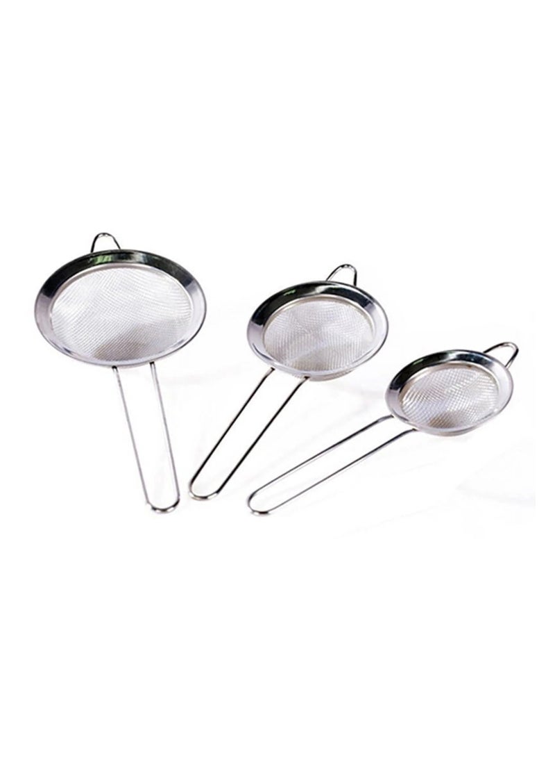 AMM Stainless Steel Fine Mesh Strainer Colander Sieve Sifters with Long Handle for Kitchen Food Small Medium Large Size for Tea Coffee Powder Fry Juice Rice Vegetable Fruit Etc - Image 2