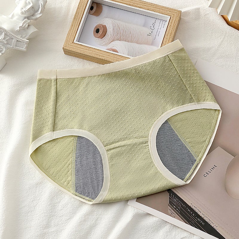 Womens Mid-Waist Leakproof Period Panties Milk skin - Image 2