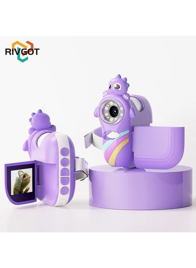 Rivgot USB Microscope 2 Inch HD Screen Rechargeable Digital Microscope Purple For Kids Science - Image 1