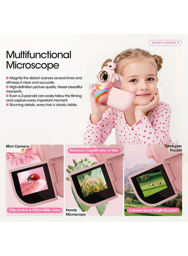 Rivgot USB Microscope 2 Inch HD Screen Rechargeable Digital Microscope Purple For Kids Science - Image 4