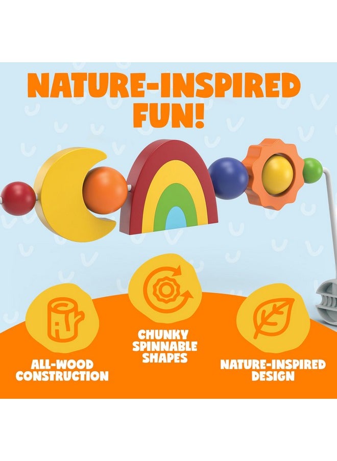 Durabasics - Durabasics Toy Bar Compatible with Baby Bjorn Bouncer Toy Bar - Engaging Colorful Shapes - All Wood - Spinnable - Nature-Inspired Figures Bar Compatible with Baby Bjorn Bouncer - Image 1