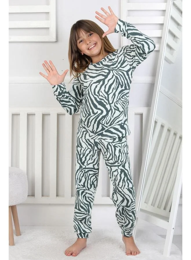 Zuzunga Tiger Pattern Girls' Pajama Set.