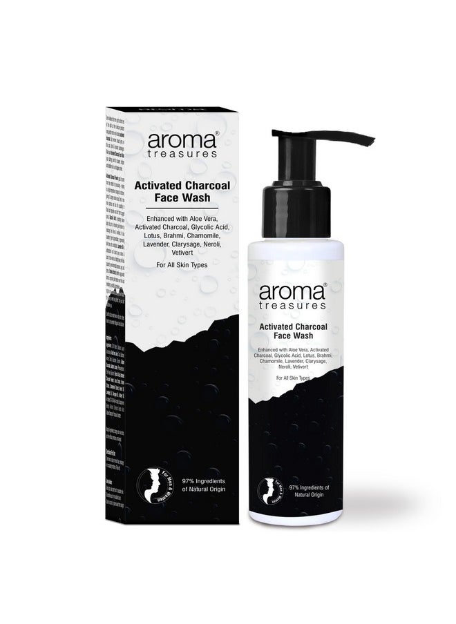 Aroma Treasures Activated Charcoal Detox Face Wash For Glowing Skin, Healthy And Radiant Complexion, Pollution Clear Face Wash Enhanced With Aloe Vera, Glycolic Acid, Lotus, Brahmi, Chamomile - 100Ml  - Image 1