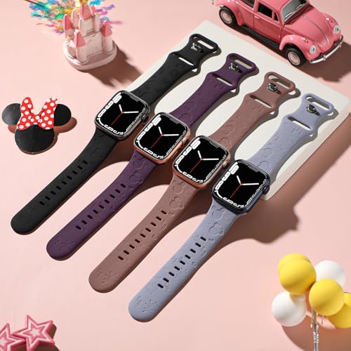iWabcertoo 10 PACK Engraved Silicone Bands Compatible with Apple Watch Band 40mm 38mm 41mm 42mm 44mm 45mm 46mm 49mm Women Breathable Soft Cute Sport Replacement Strap for iWatch SE Series 11 10 9 8 7 6 5 4 3 2 1 - Image 4