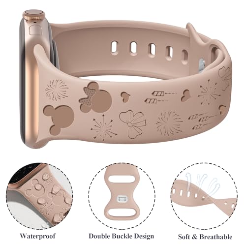iWabcertoo 10 PACK Engraved Silicone Bands Compatible with Apple Watch Band 40mm 38mm 41mm 42mm 44mm 45mm 46mm 49mm Women Breathable Soft Cute Sport Replacement Strap for iWatch SE Series 11 10 9 8 7 6 5 4 3 2 1 - Image 2