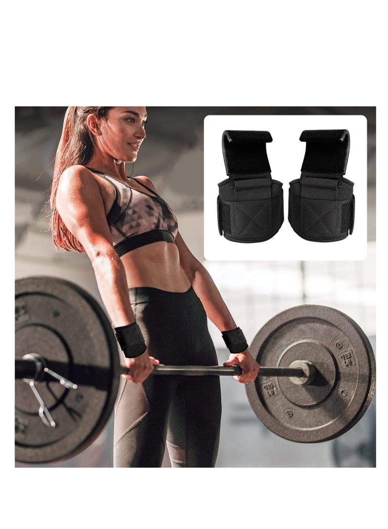 Cool Baby Style Weight Lifting Hooks with Wrist Wraps Deadlift Hooks Wrist Grips, Thick Padded Non-Slip Workout Hook Neoprene Wrist Support Padding Power Hook Grip Gloves for Pull-ups Gym Strength Training, 1 Pair - Image 2