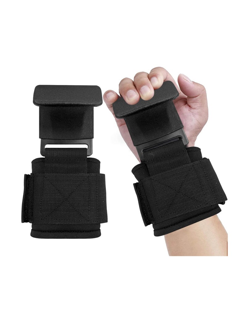 Cool Baby Style Weight Lifting Hooks with Wrist Wraps Deadlift Hooks Wrist Grips, Thick Padded Non-Slip Workout Hook Neoprene Wrist Support Padding Power Hook Grip Gloves for Pull-ups Gym Strength Training, 1 Pair - Image 1