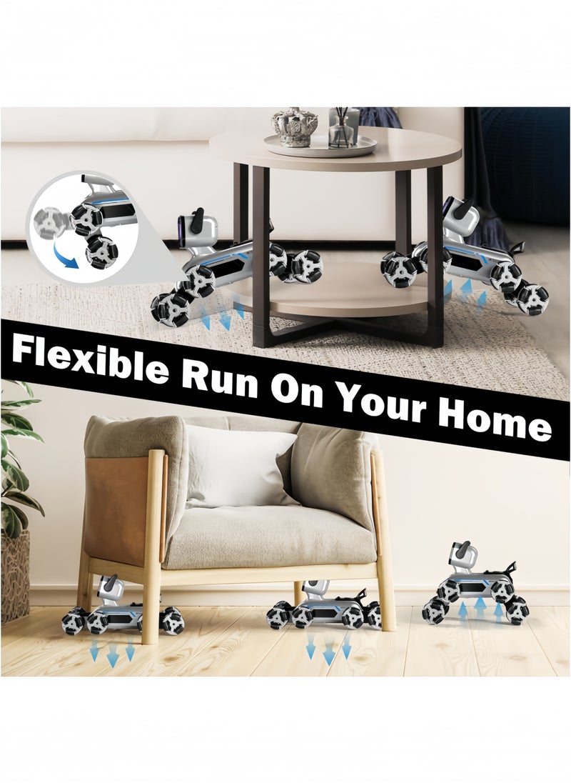 GGEROU Robot Dog Toy Remote Control Car for Kids 2.4Ghz Remote Control Dog Stunt RC Cars with Music & Light 8 Wheels Hand Controlled RC Stunt Car Toys  - Image 2