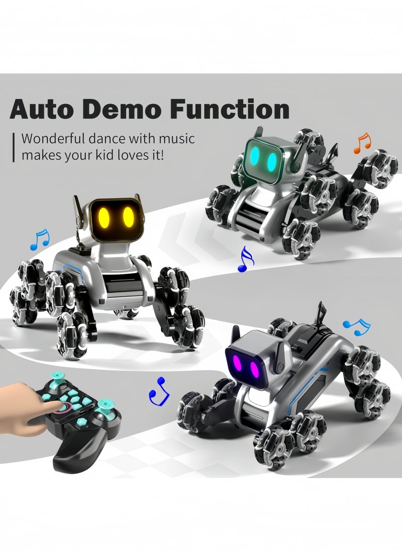 GGEROU Robot Dog Toy Remote Control Car for Kids 2.4Ghz Remote Control Dog Stunt RC Cars with Music & Light 8 Wheels Hand Controlled RC Stunt Car Toys  - Image 3