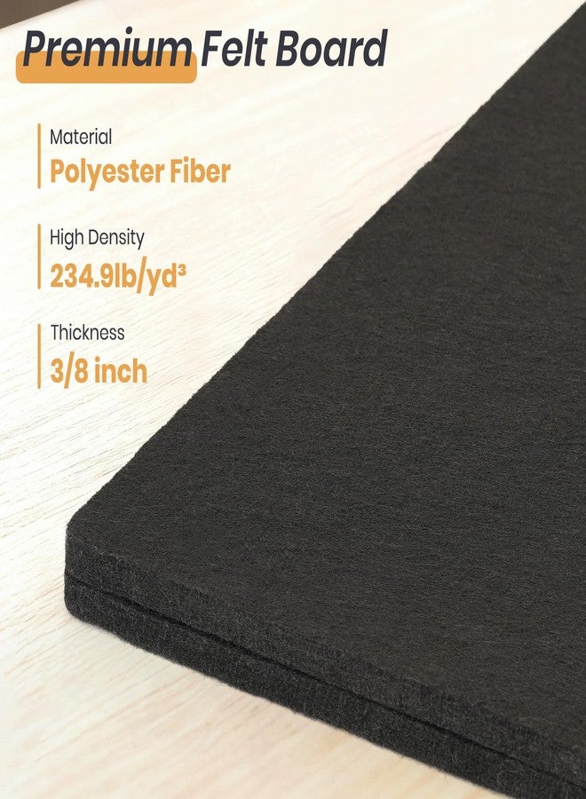 QUEENLINK Large Bulletin Board, 36" x 24" Foldable Felt Cork Board Alternative for Wall, 3' x 2' Decorative Pin Vision Board for Home Office School with Self-Adhesive Tape, 20 Push Pin - Black - Image 4