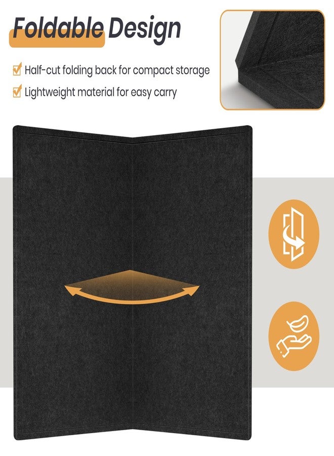 QUEENLINK Large Bulletin Board, 36" x 24" Foldable Felt Cork Board Alternative for Wall, 3' x 2' Decorative Pin Vision Board for Home Office School with Self-Adhesive Tape, 20 Push Pin - Black - Image 5
