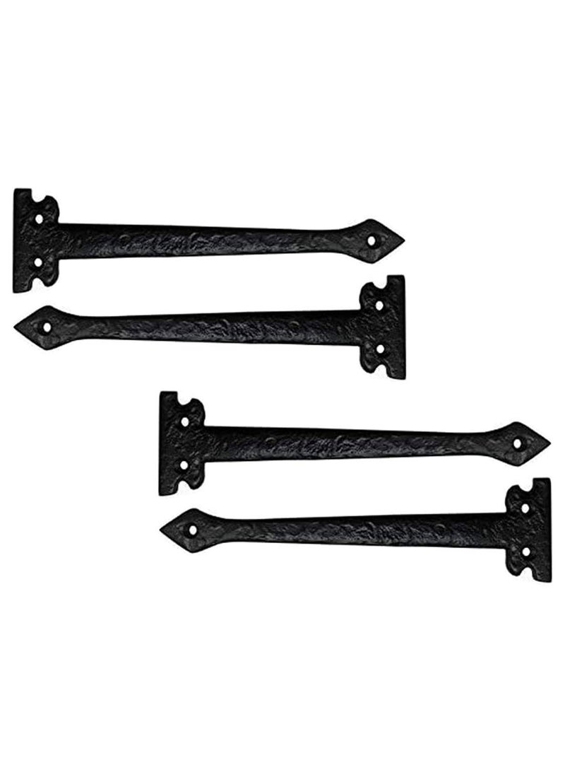 Adonai Hardware Adonai Hardware 7 Agee Heavy Duty Antique Cast Iron Strap False or Faux or Dummy Hinge Front 4 Pack Matte Black for Vintage Barn Doors Gates Furniture Garage Shutters and Fences  - Image 1