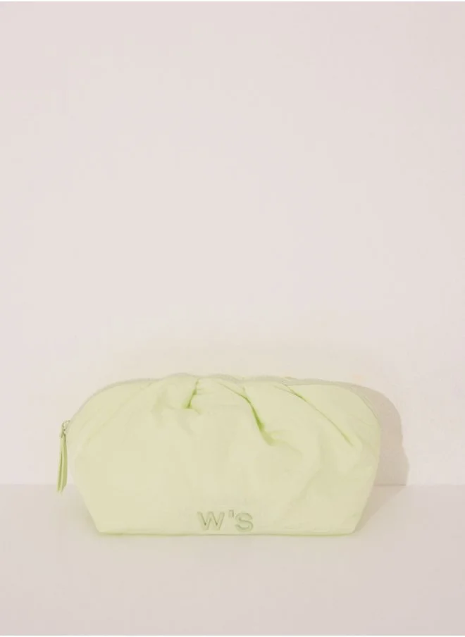 women'secret Large cloud nylon vanity case in lime green