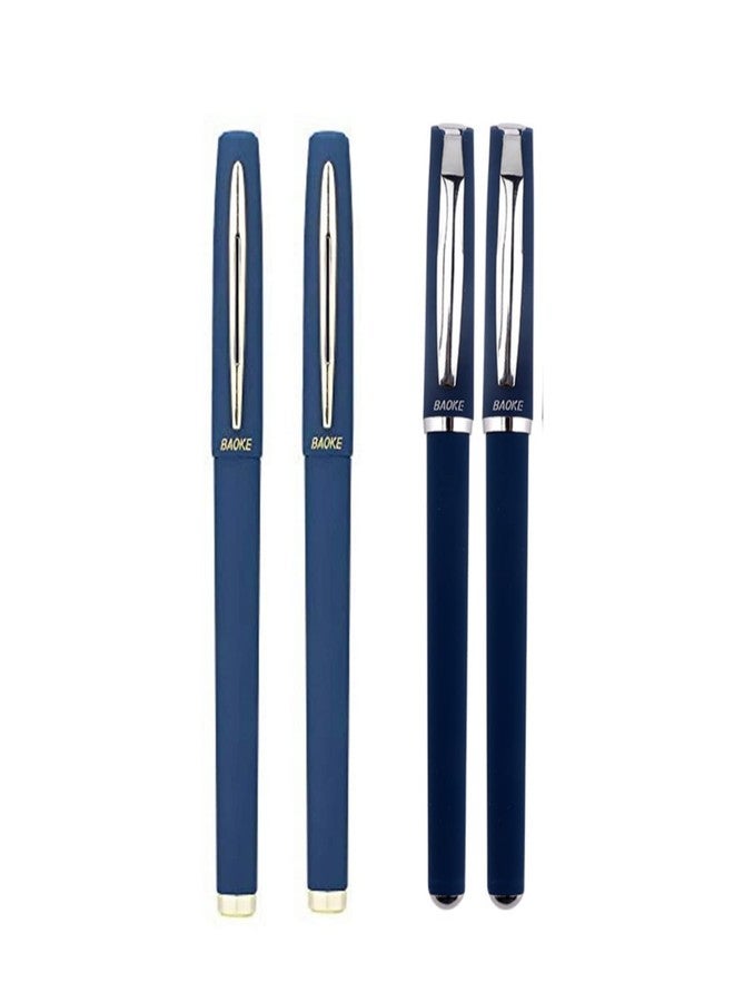 Baoke 1.00mm Smooth Gel Pen (2 BLUE Pen + 2 BLUE Refill) - Image 1