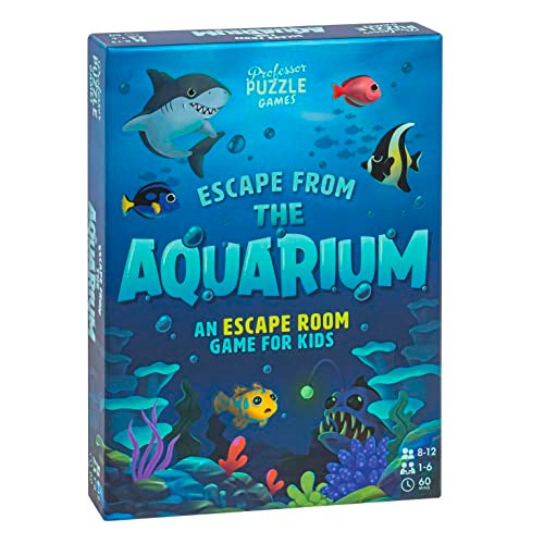 Professor Puzzle: Escape from The Aquarium - Escape Room Game, 11 Logic-Number-Observational Puzzles, Co-Op Underwater Adventure, Kids 8+, 1-6 Players - Image 1