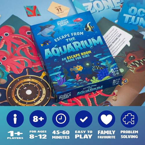 Professor Puzzle: Escape from The Aquarium - Escape Room Game, 11 Logic-Number-Observational Puzzles, Co-Op Underwater Adventure, Kids 8+, 1-6 Players - Image 2