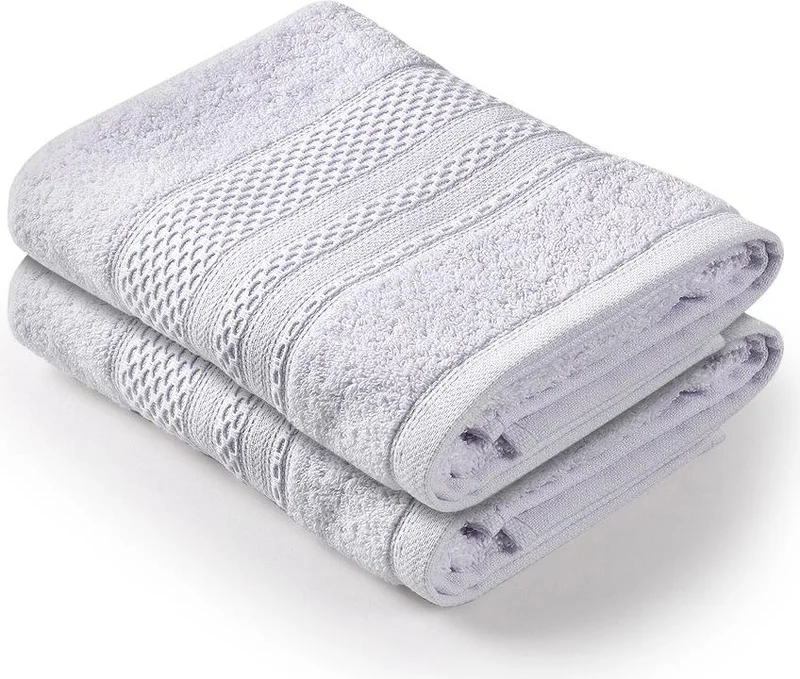 Bluenity Softy - 100% Cotton Set of 2 Hand / Face Towels 50X90 cm Gray