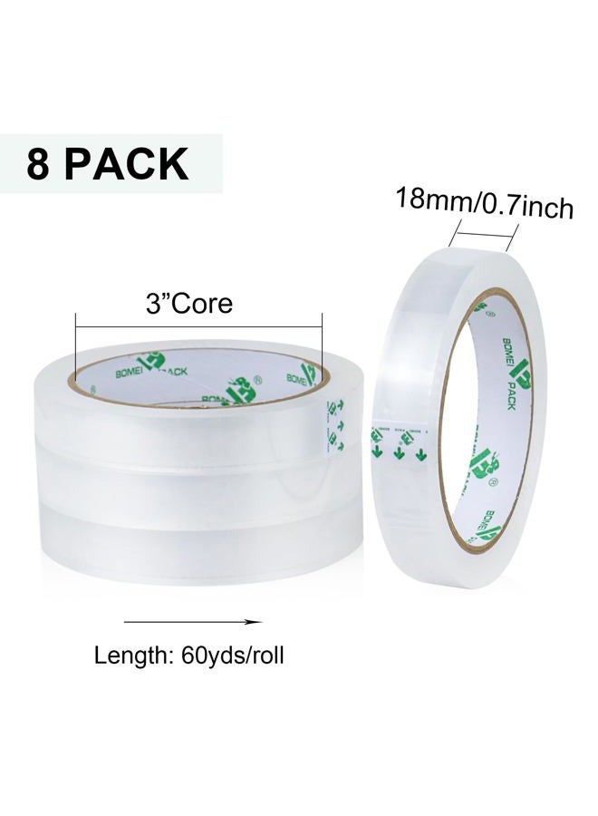BOMEI PACK 8 Rolls Transparent Tape Refills for Dispenser, Transparent Gift Wrapping Tape, 3 Inch Core for Home, Office, 3/4 Inch X 60 Yards - Image 3