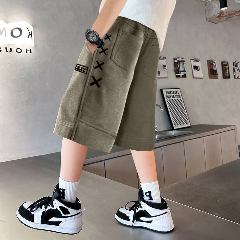 Children'S Clothing Boys' Summer Pants Shorts Mid-Length Pants Summer Style For Older Children Thin Sports Pants Trendy - Image 4