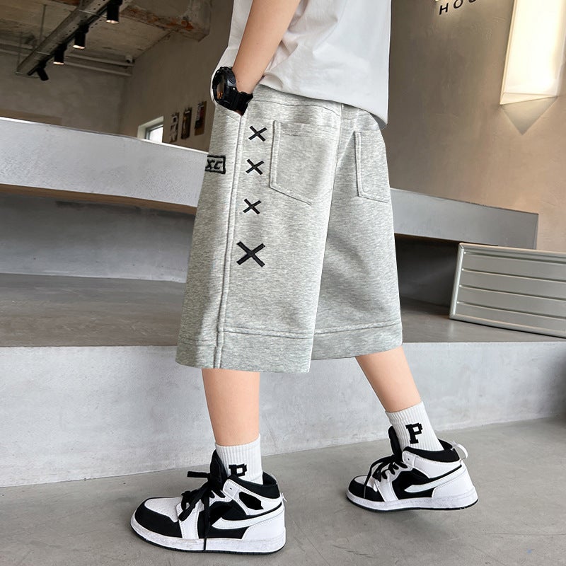 Children'S Clothing Boys' Summer Pants Shorts Mid-Length Pants Summer Style For Older Children Thin Sports Pants Trendy - Image 2
