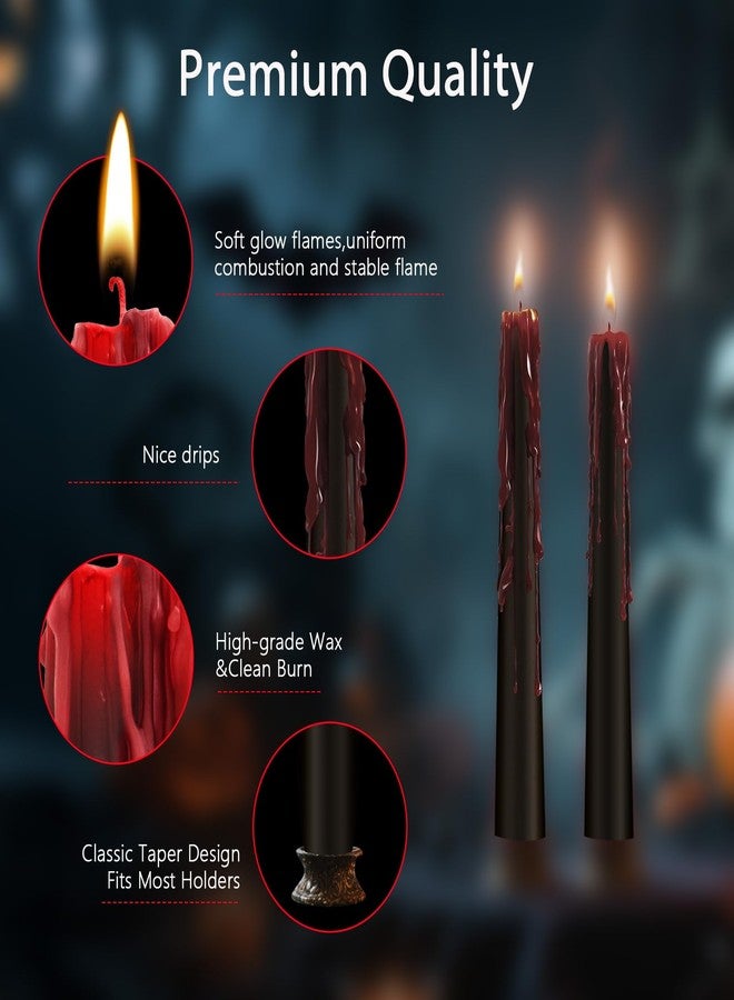 BINGKOU Black Taper Candles, 8 Pack 10In Black Candlesticks Unscented Tapered Candle Sticks for Home Decoration, Holiday Tables, Weddings, Restaurants & Business Events - Image 3
