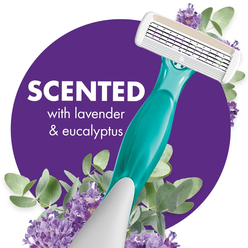 BIC Soleil 4 Escape Scented Women's Disposable Razors With 4 Blades, Comfortable Shave, Lavender & Eucalyptus Scented Handle Shaving Razors for Women, 4 Count - Image 2