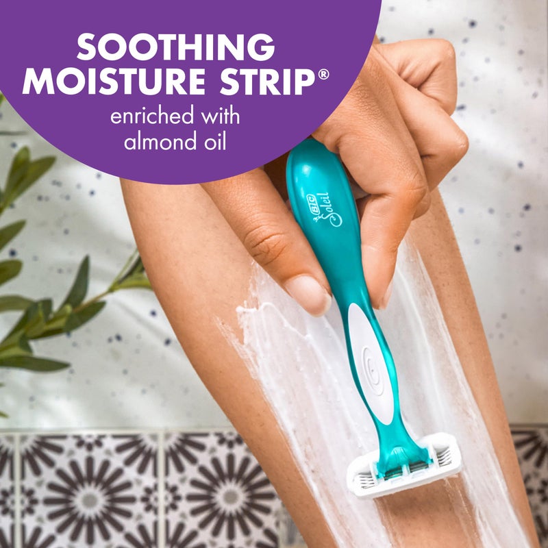 BIC Soleil 4 Escape Scented Women's Disposable Razors With 4 Blades, Comfortable Shave, Lavender & Eucalyptus Scented Handle Shaving Razors for Women, 4 Count - Image 4