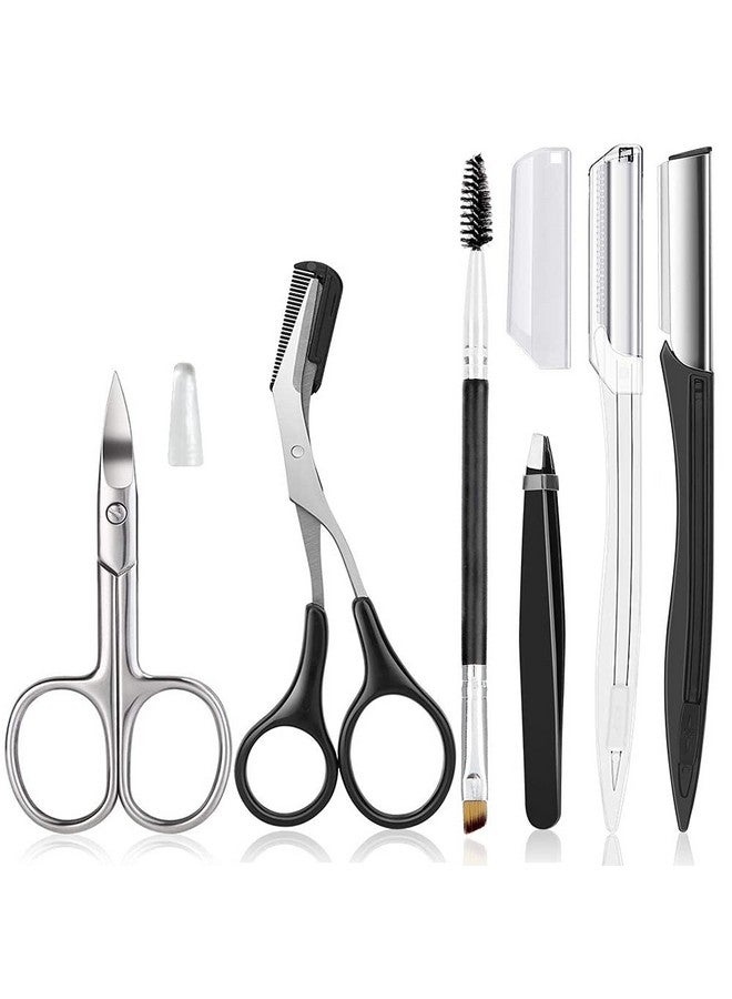 HiMo Eyebrow Trimmer Kit, 6 in 1 Eyebrow Scissors, Tweezer, Eyebrow Razor, Shaping Scissors & Brush for Women - Image 1