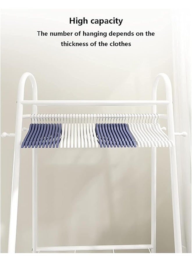 RollsTimi  Clothing Rack White 2-tier Garment Rack Multi-functional Storage Rack Floor-standing Indoor Household Clothing Rack Single-rod Balcony Drying Rack - Image 4