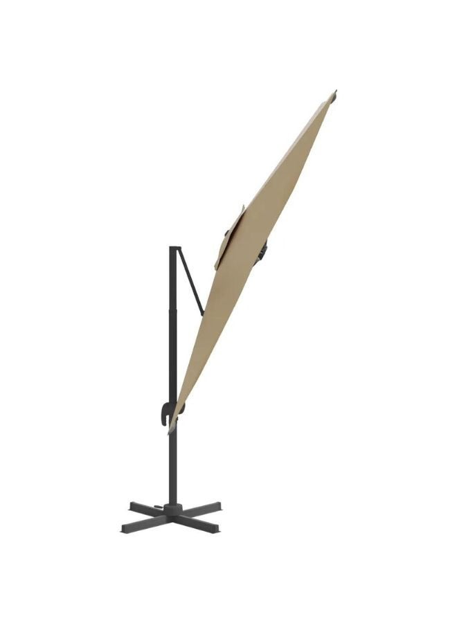 vidaxl vidaXL Cantilever Umbrella with Aluminium Pole Taupe 400x300 cm  - Image 2