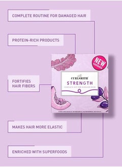 CURLSMITH Curlsmith - Strength Complete Kit for Damaged Hair, with Core Strength Shampoo, Multi-Tasking Conditioner, Bond Curl & Shape Up Aqua Gel  - Image 3