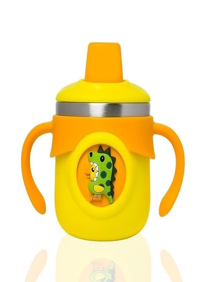 TOYPENTER Stainless Steel Insulated Hot & Cold Sipper Bottle for Kids/Double Wall & Vacuuming/Sipper Cups with Straw/Travelling Water Bottle for Kids with Straw (Yellow, 260 ml) - Image 1