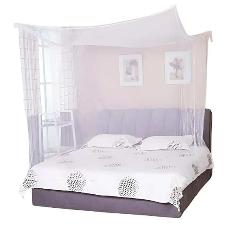 Divayanshi Foldable Polycotton Mosquito Net (Machhardani) for Diwan Bed (White, 5x7 ft) | Full Coverage, Lightweight, Durable & Travel-Friendly | Easy to Use & Perfect for Home - Image 4