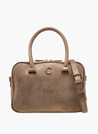 Le Confort Women's Quilted Tote Bag with Double Handle and Zip Closure