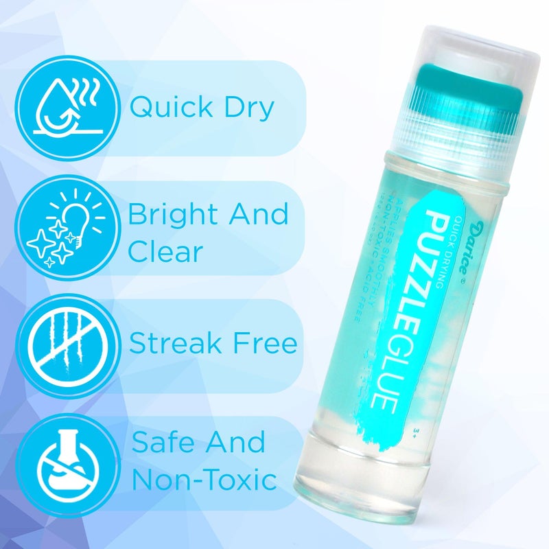 Darice Jigsaw Puzzle Glue Clear, Easy-On Applicator Head, Quick-Drying Pack of 2 Non-Toxic Jigsaw Puzzle Saver Glue for 1000/1500/3000 Piece Puzzles - 130ml X2 Bottle - Image 5