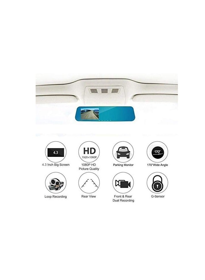 Modern Touch Mirror Car Camera 1080P Full HD with Dual Front and Rear Recording, Night Vision, and Parking Assistance - MT BEST BUY - Image 2