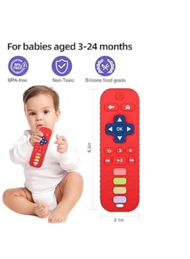 MUMS PLANET Silicone Teething Toys for Infant Toddlers, Remote Control Shape Teethers for Babies Chew Toys, Relief Soothe Babies Gums Set, BPA Free/Freezable/Dishwasher and Refrigerator Safe - Image 3