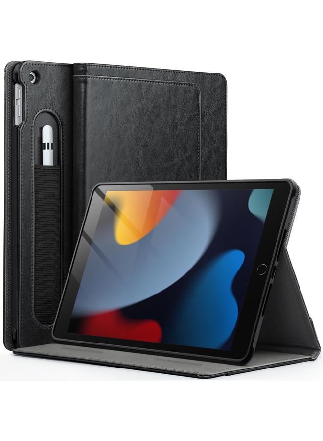 جي تيك حافظة لجهاز ايباد 10.2 انش الجيل التاسع والثامن والسابع 2021 2020 2019 مع حامل قلم متعدد الزوايا غطاء حماية ناعم من البولي يوريثان الحراري مع خاصية الاستيقاظ التلقائي والنوم اسود - Image 1