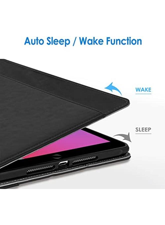 جي تيك حافظة لجهاز ايباد 10.2 انش الجيل التاسع والثامن والسابع 2021 2020 2019 مع حامل قلم متعدد الزوايا غطاء حماية ناعم من البولي يوريثان الحراري مع خاصية الاستيقاظ التلقائي والنوم اسود - Image 3