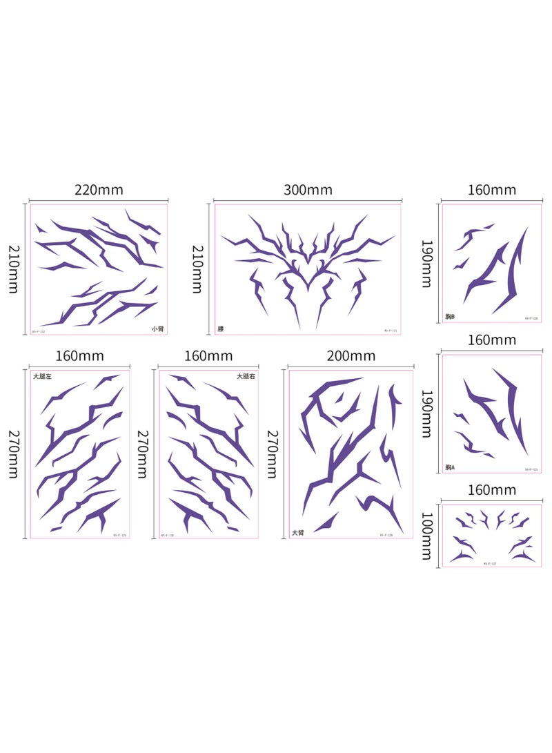 general 8-piece Rumi cosplay tattoo stickers arm stripes waterproof stickers costume accessories full detail for stage and convention photos - Image 4