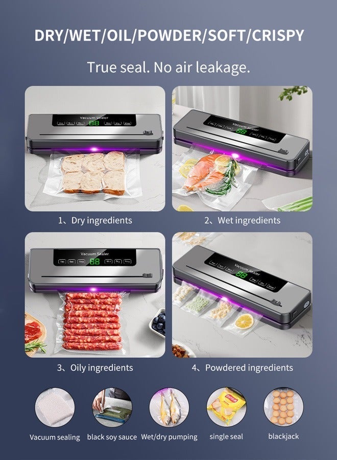 بمعنى سحر بمعنى حديقة فراغ ختم الآلة المستخدمة في الحفاظ على المواد الغذائية التلقائي ختم الجافة والرطبة وضع الختم المدمج في قطع دخول كيت سهلة التنظيف الفولاذ المقاوم للصدأ لوحة تصميم مضغوط - Image 2