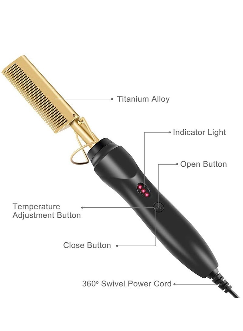 Electric Hot Flat Hair Straightening Smoothing Heating Iron Comb Brush - Image 5