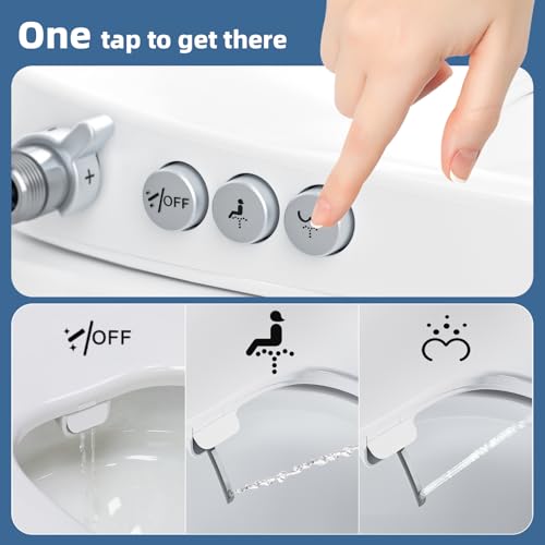 Clirass Bidet Toilet Seat NonElectric SelfCleaning Dual Nozzles for Frontal Rear Wash Adjustable Water Pressure SlowClose Lid Fits Elongated Toilets Hygienic EcoFriendly Upgrade Elongated - Image 3