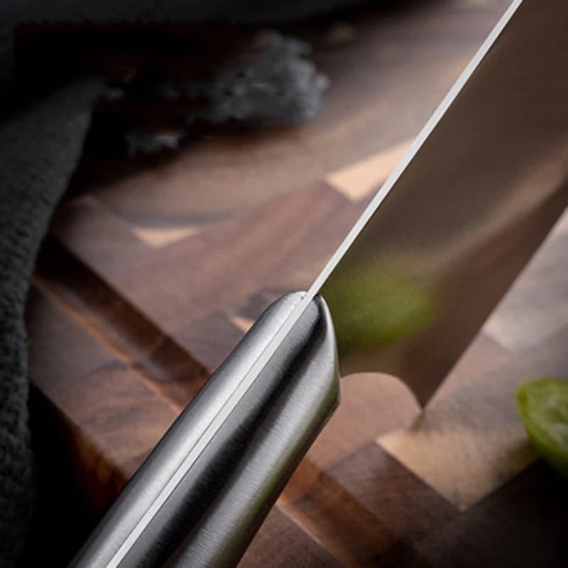 DORMICO 7 Kitchen Meat Cleaver Knife High Carbon Stainless Steel Ultra Sharp Knife for Meat Vegetable for Bonning Chopping Cutting Silver Pack of 1 - Image 4