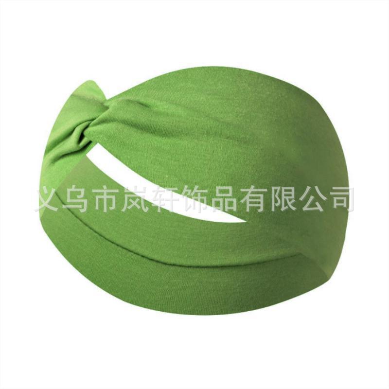 Generic European and American Yoga Sports Hair Band Elastic Non-slip Wide Hair Band Candy Color Hair Band Exercise Running Sweat-absorbent Womens Headband Ocean green