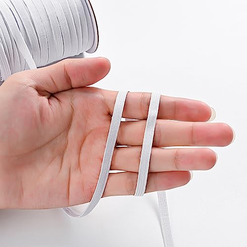 XKDOUS Elastic Band for Sewing, 1/4 Inch 40 Yards White Knit Elastic Bands High Elastic Cord for Sewing Waistband and Pants Waist - Image 5