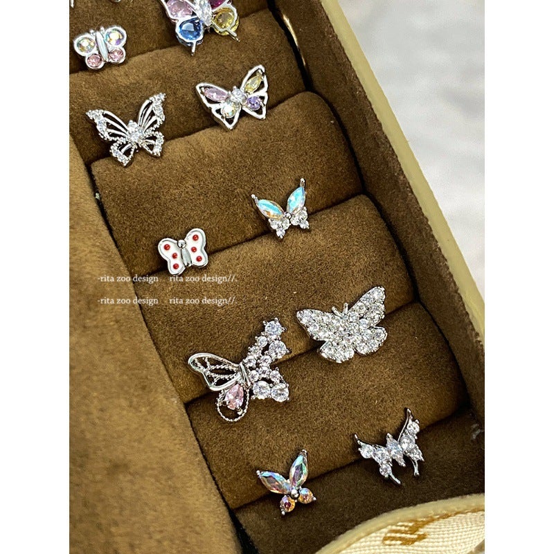 Collection Of Butterfly Control ~ No Need To Take Off When Sleeping, Beautiful, Smart, Cute And Playful Butterfly Collection Titanium Steel Ear Bone Cochlear Nails - Image 4