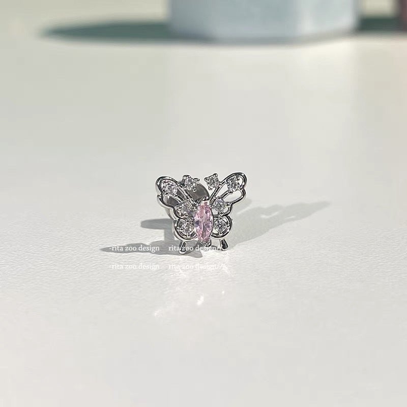 Collection Of Butterfly Control ~ No Need To Take Off When Sleeping, Beautiful, Smart, Cute And Playful Butterfly Collection Titanium Steel Ear Bone Cochlear Nails - Image 1