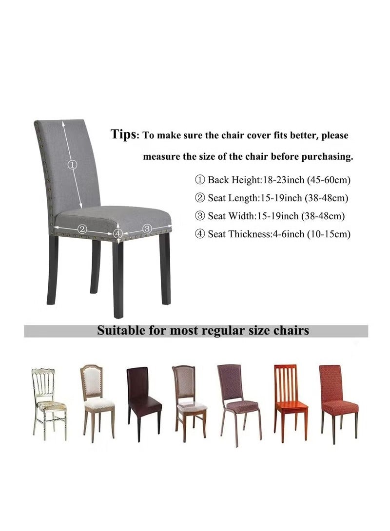 4 PCs Chair Covers Slipcovers Stretch Removable Washable Short Dining Chair Protector Cover Seat for Hotel,Dining Room,Ceremony  - Image 4